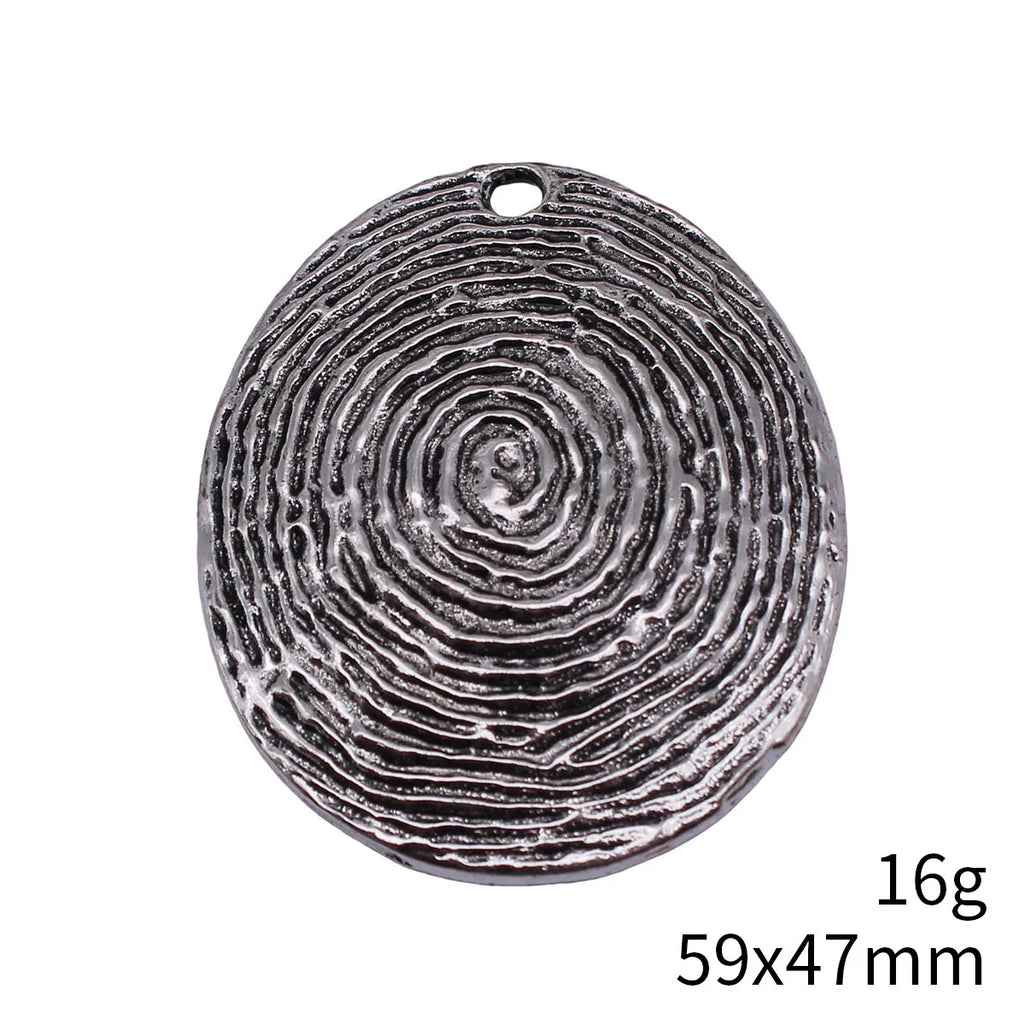 59x47mm 16g Multicolor Zinc Alloy Fingerprint Swirl Charm Pendant for DIY Bracelet Necklace Making