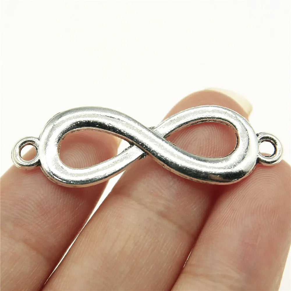 40x12mm 2.6g Antique Silver Zinc Alloy Infinity Symbol Connector Charm for DIY Bracelet Jewelry