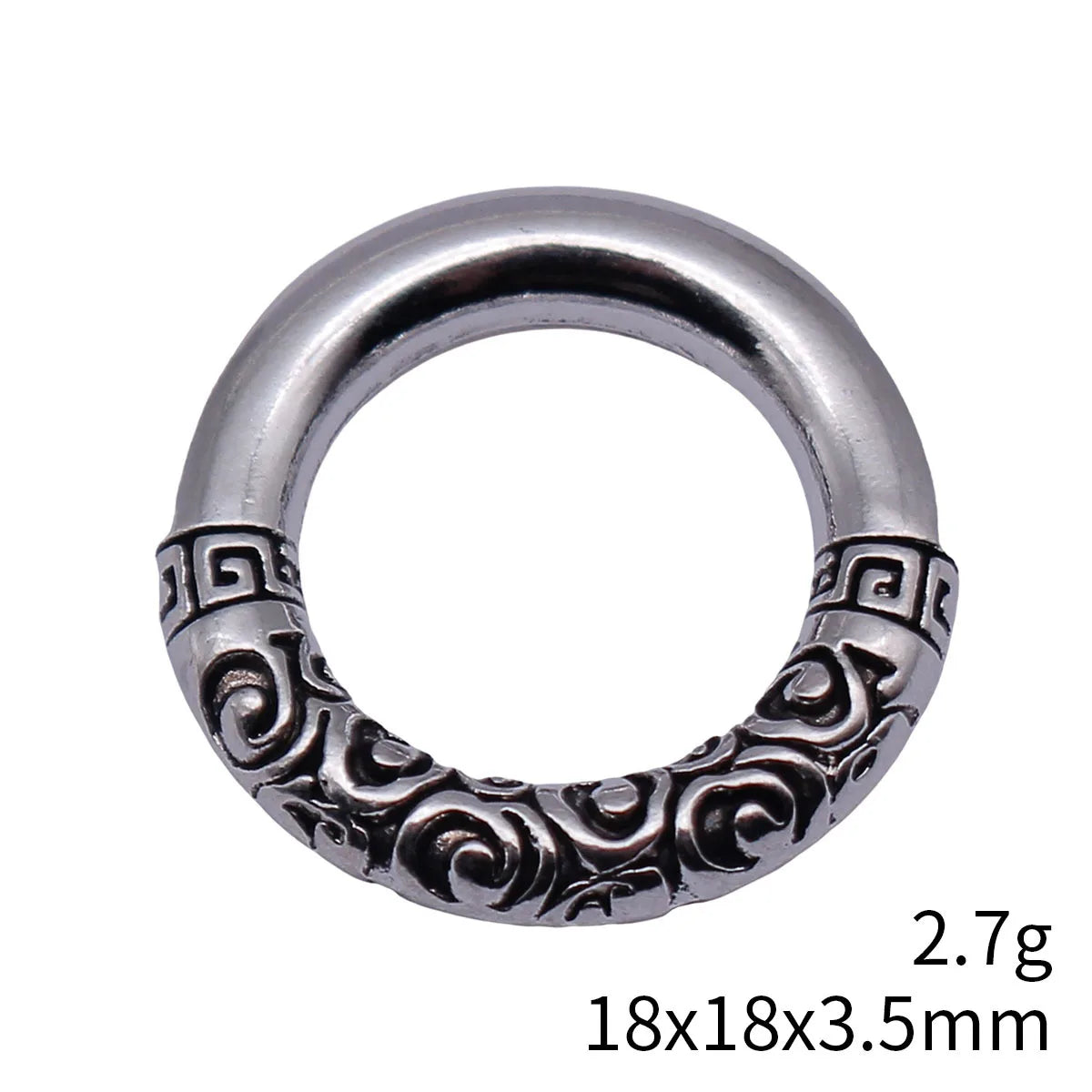 18x18x3.5mm 2.7g Antique Silver Zinc Alloy Round Ring Charm Pendant for Necklace Bracelet Making