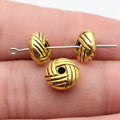10x10x5.4mm 1.8g Antique Gold Zinc Alloy Woven Texture Spacer Beads for DIY Bracelet Jewelry Making