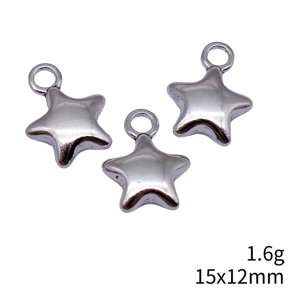 15x12mm 1.6g Antique Silver Zinc Alloy Star Charm Pendant for DIY Necklace Bracelet Jewelry Making