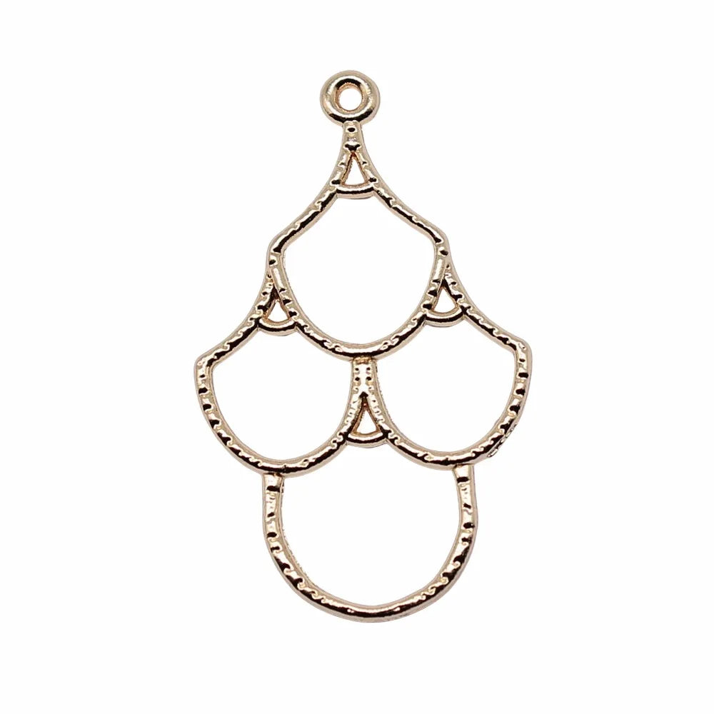 34x21mm 0.95g KC Gold Zinc Alloy Geometric Charm Pendant for DIY Necklace Bracelet Jewelry Making