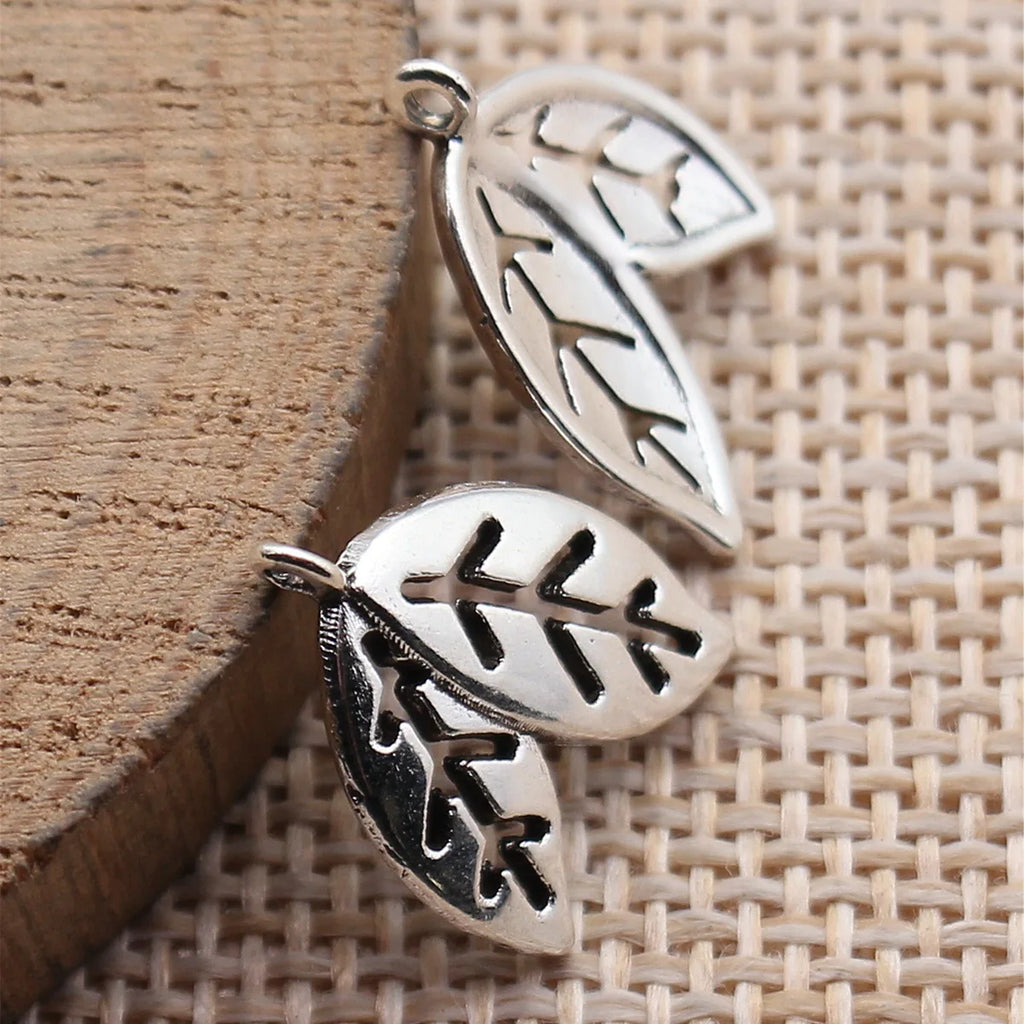 16x13mm 0.64g Antique Silver Zinc Alloy Leaf Charm Pendant for DIY Necklace Bracelet Jewelry Making