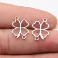19x14mm 0.59g Multicolor Zinc Alloy Hollow Four Leaf Clover connector charm for DIY bracelet necklace making