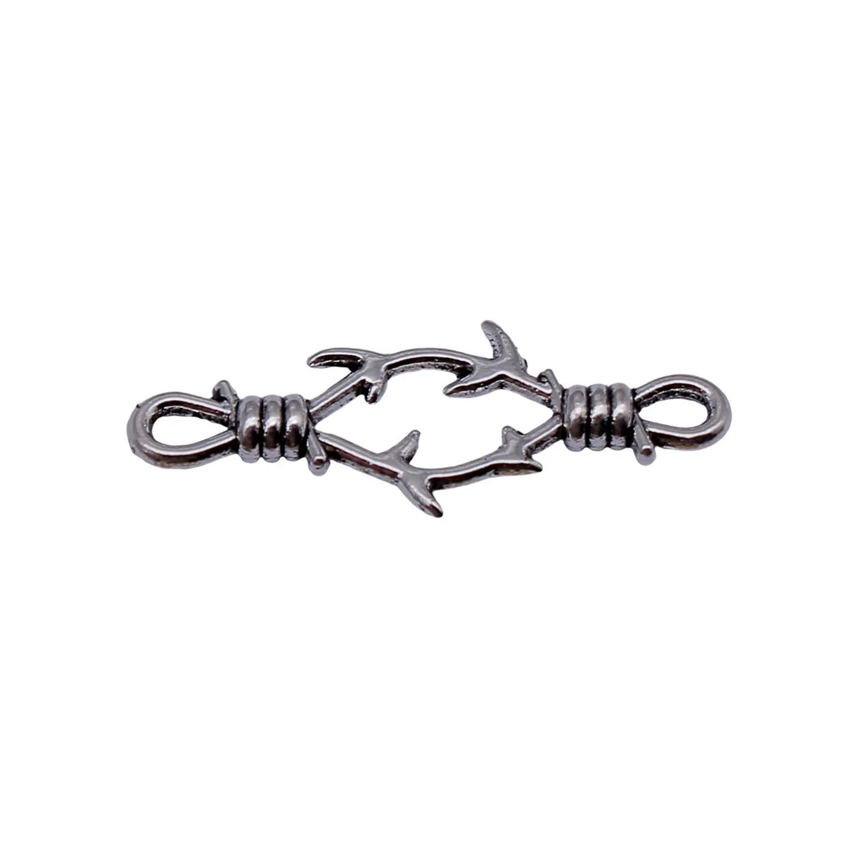 27x10mm 0.74g Antique Silver Zinc Alloy Thorn Connector Charm for DIY Bracelet and Necklace Making
