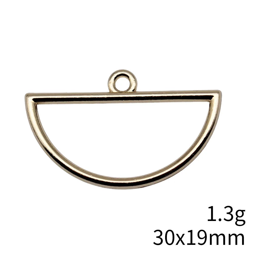 30x19mm 1.3g KC Gold Zinc Alloy Geometric Charm Pendant for DIY Necklace Earring Jewelry Making