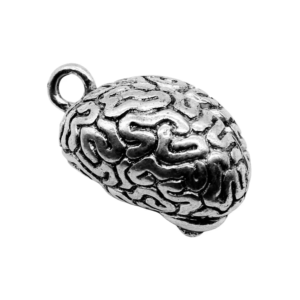 21x37mm 14.1g Antique Silver Zinc Alloy Anatomy Brain Charm Pendant for Necklace Jewelry Making