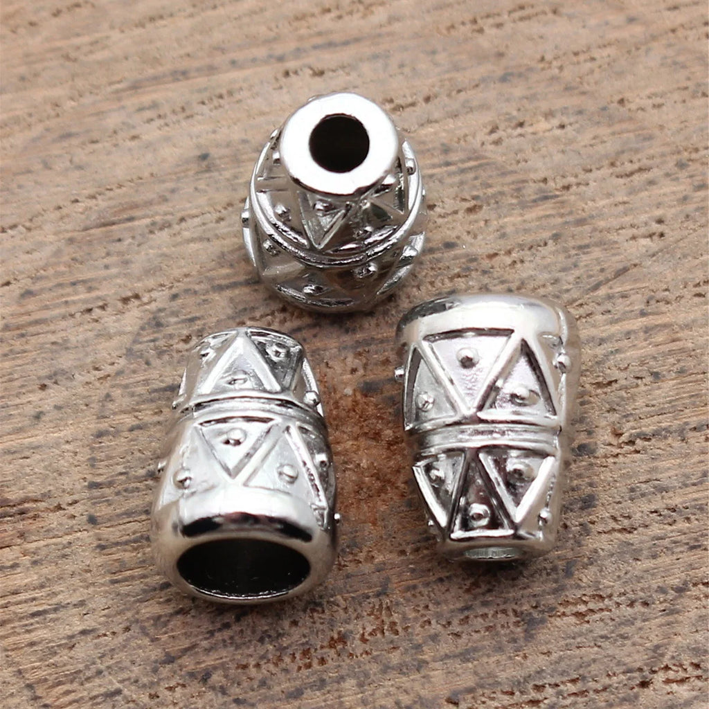 10x7.8x7.8mm 1g Multicolor Zinc Alloy Triangle Texture Tassel Caps Jewelry Findings for DIY Earrings