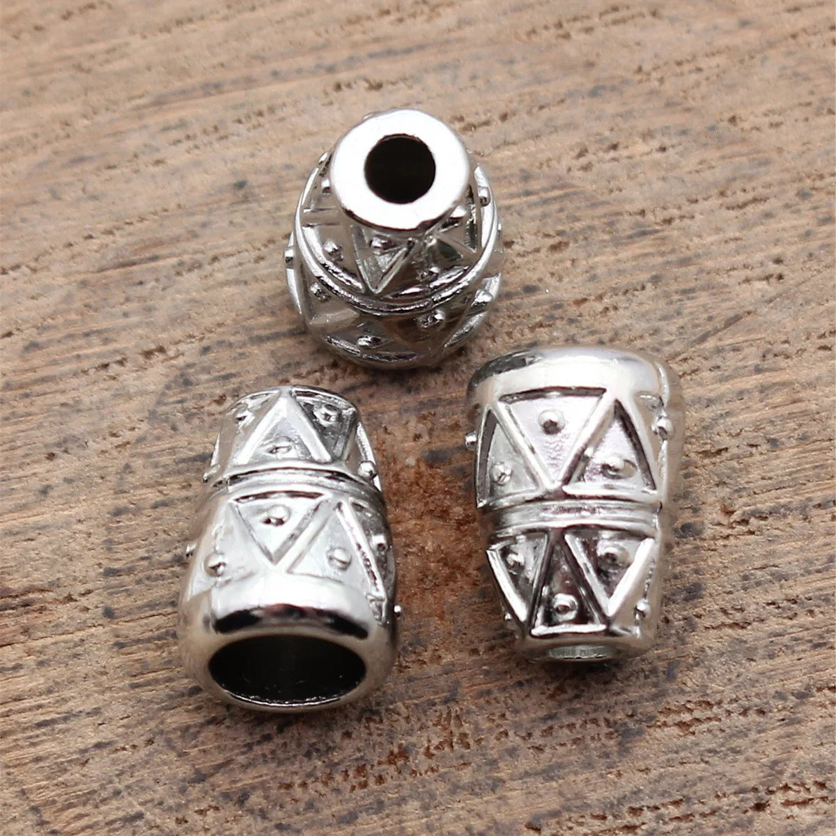 10x7.8x7.8mm 1g Multicolor Zinc Alloy Triangle Texture Tassel Caps Jewelry Findings for DIY Earrings