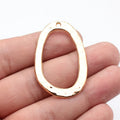 46x29mm 5.2g Multicolor Zinc Alloy Hammered Irregular Oval Ring Charm Pendant for DIY Jewelry Making