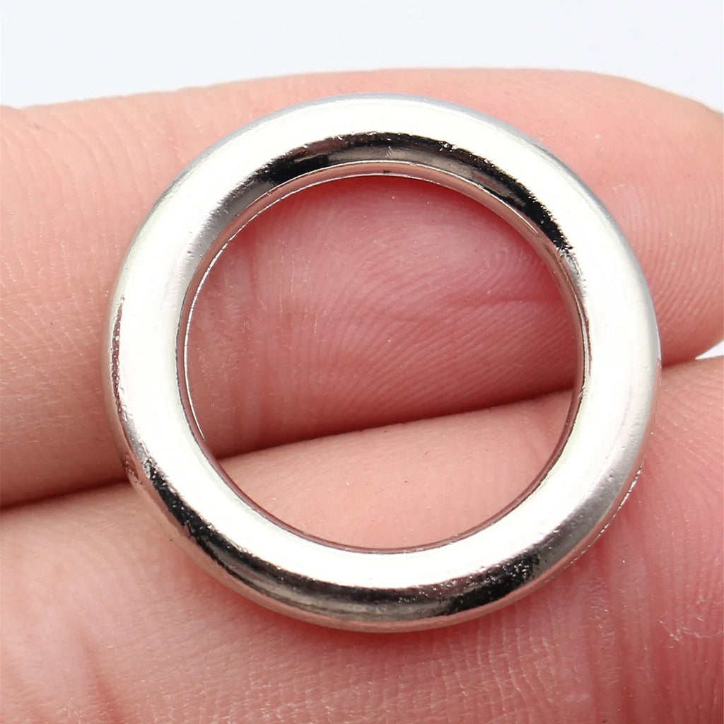 26x26x3.6mm 5.2g White K Finish Zinc Alloy Round Ring Connector Charm for DIY Jewelry Making