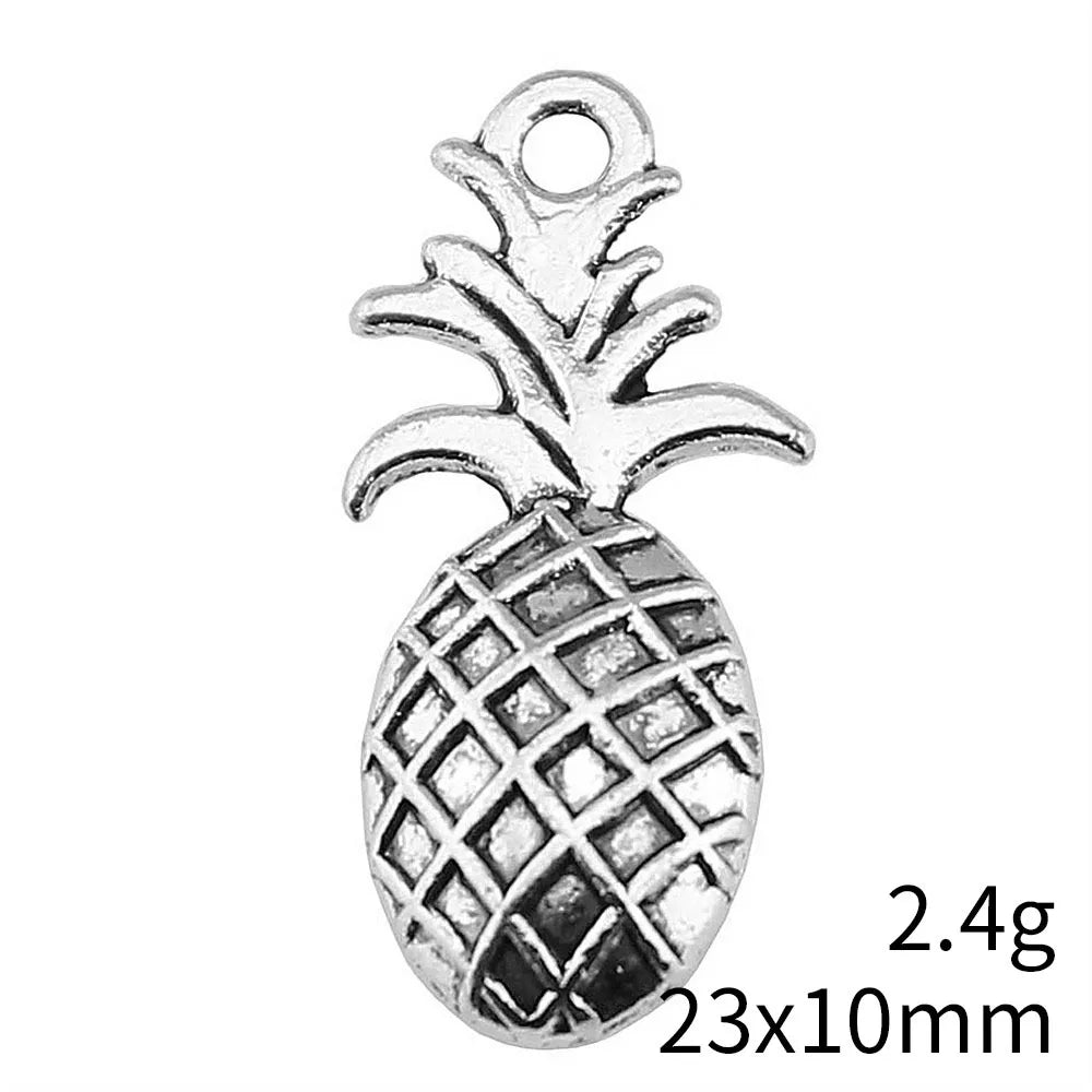23x10mm 2.4g Antique Silver Zinc Alloy Pineapple Charm Pendant for Necklace Bracelet DIY Jewelry