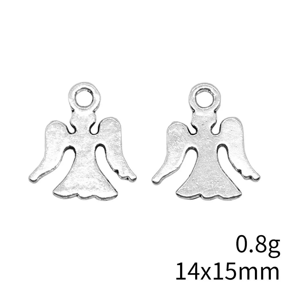 14x15mm 0.8g Multicolor Zinc Alloy Angel Charm Pendant for DIY Necklace Bracelet Jewelry Making