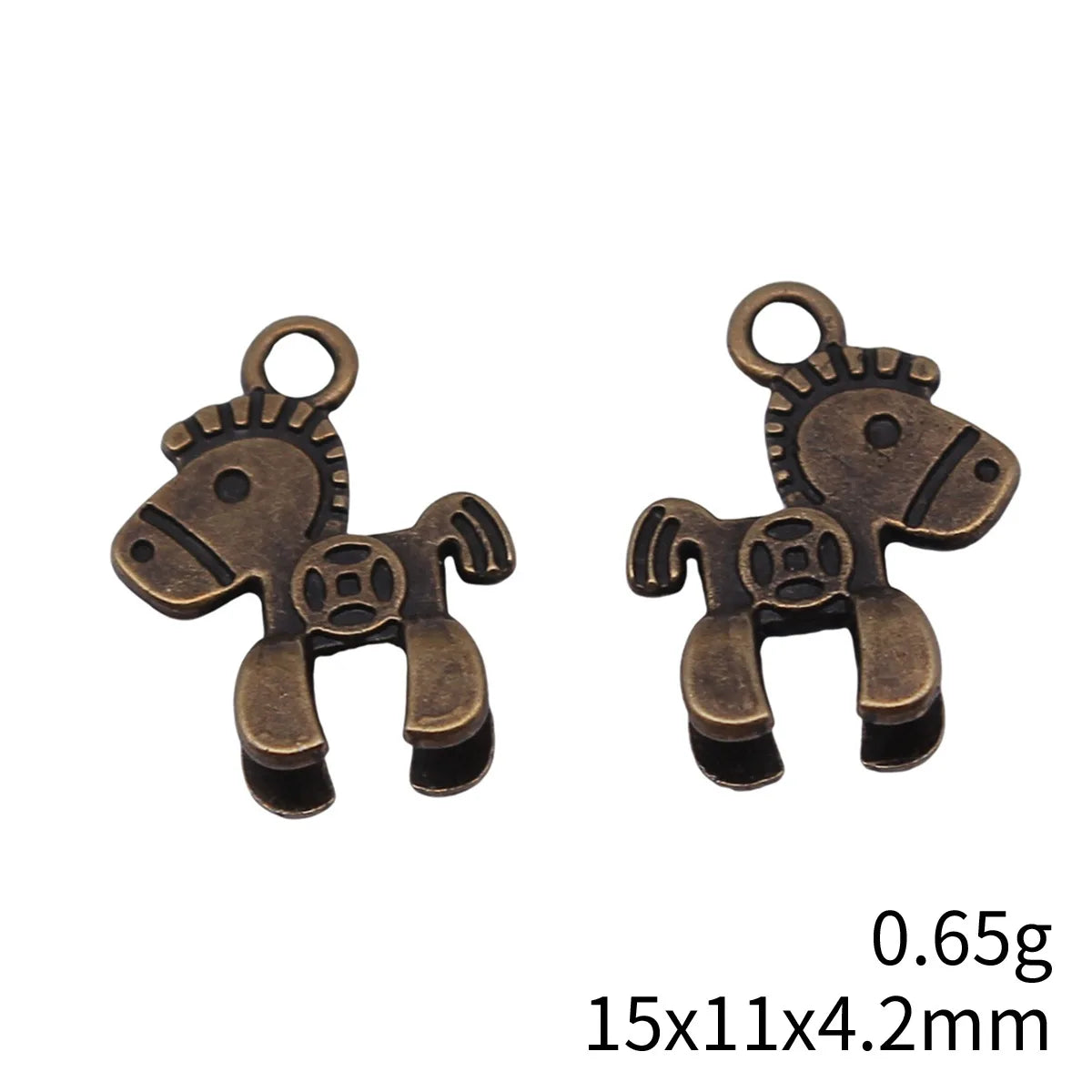 15x11x4.2mm 0.65g Multicolor Zinc Alloy Horse Money Charm Pendant for Necklace Bracelet DIY Jewelry