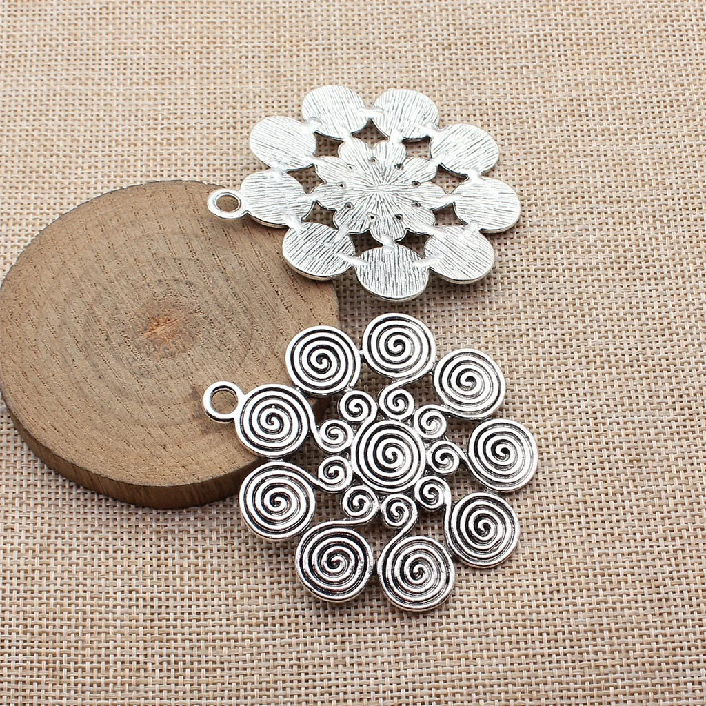61x56mm 17.3g Multicolor Zinc Alloy Swirl Large Charm Pendant for DIY Statement Jewelry Making