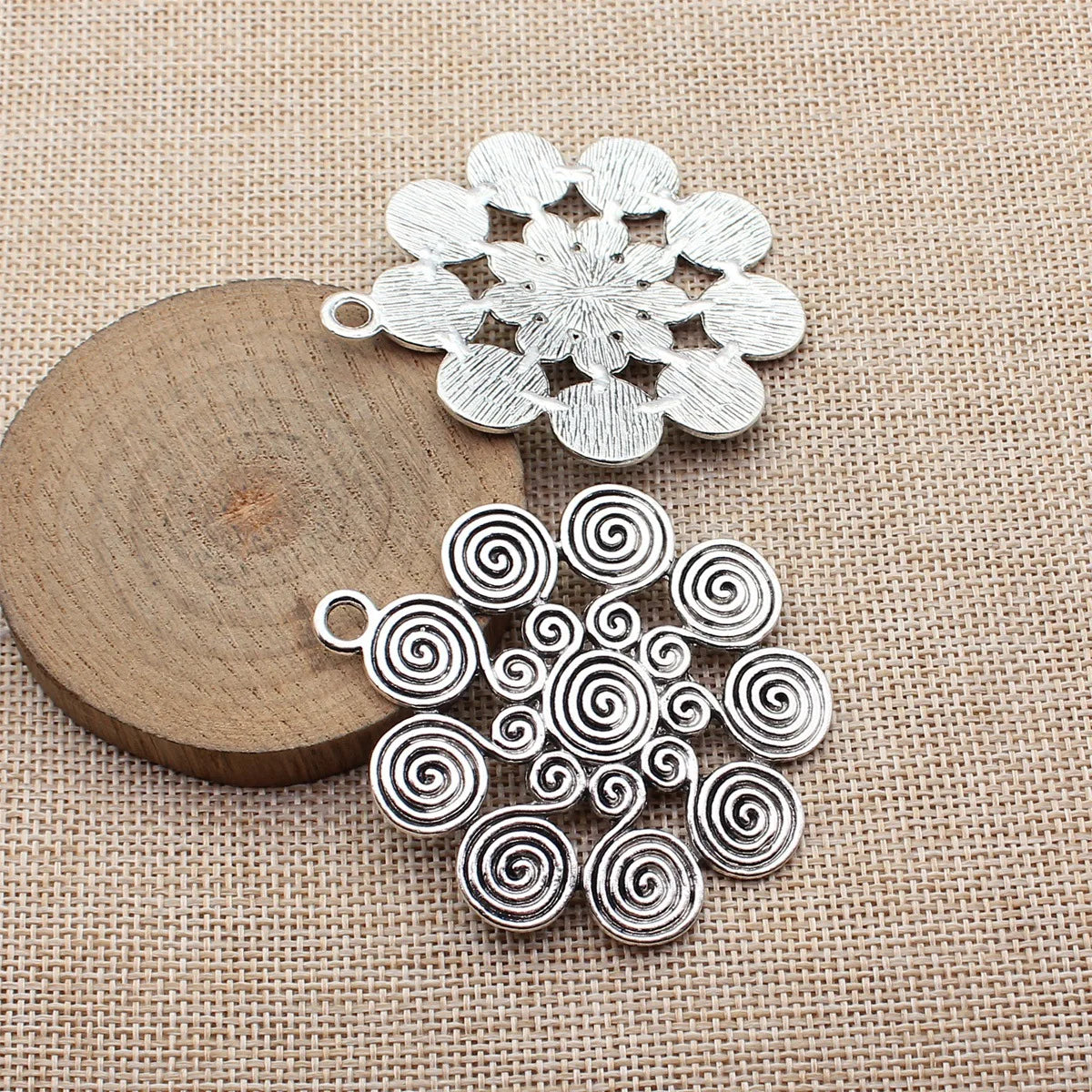 61x56mm 17.3g Multicolor Zinc Alloy Swirl Large Charm Pendant for DIY Statement Jewelry Making