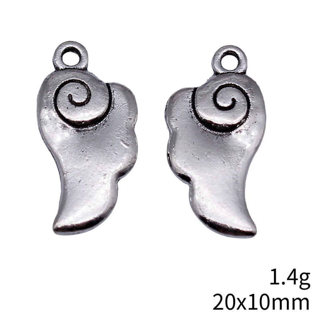 20x10mm 1.4g Multicolor Zinc Alloy Angel Wing Charm Pendant for DIY Necklace Bracelet Making