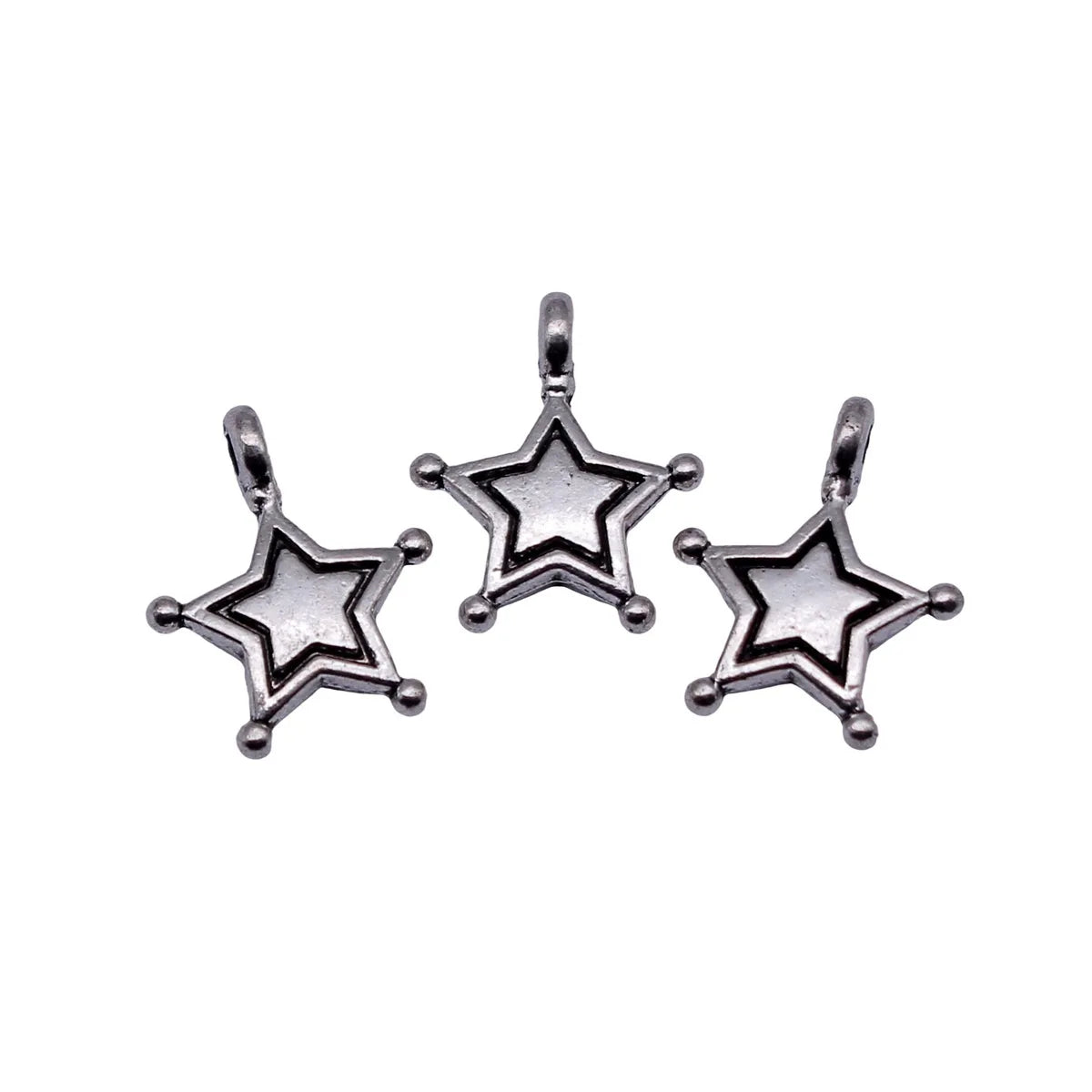 14x11mm 0.58g Antique Silver Zinc Alloy Five Point Star Charm Pendant for DIY Bracelet Necklace Making