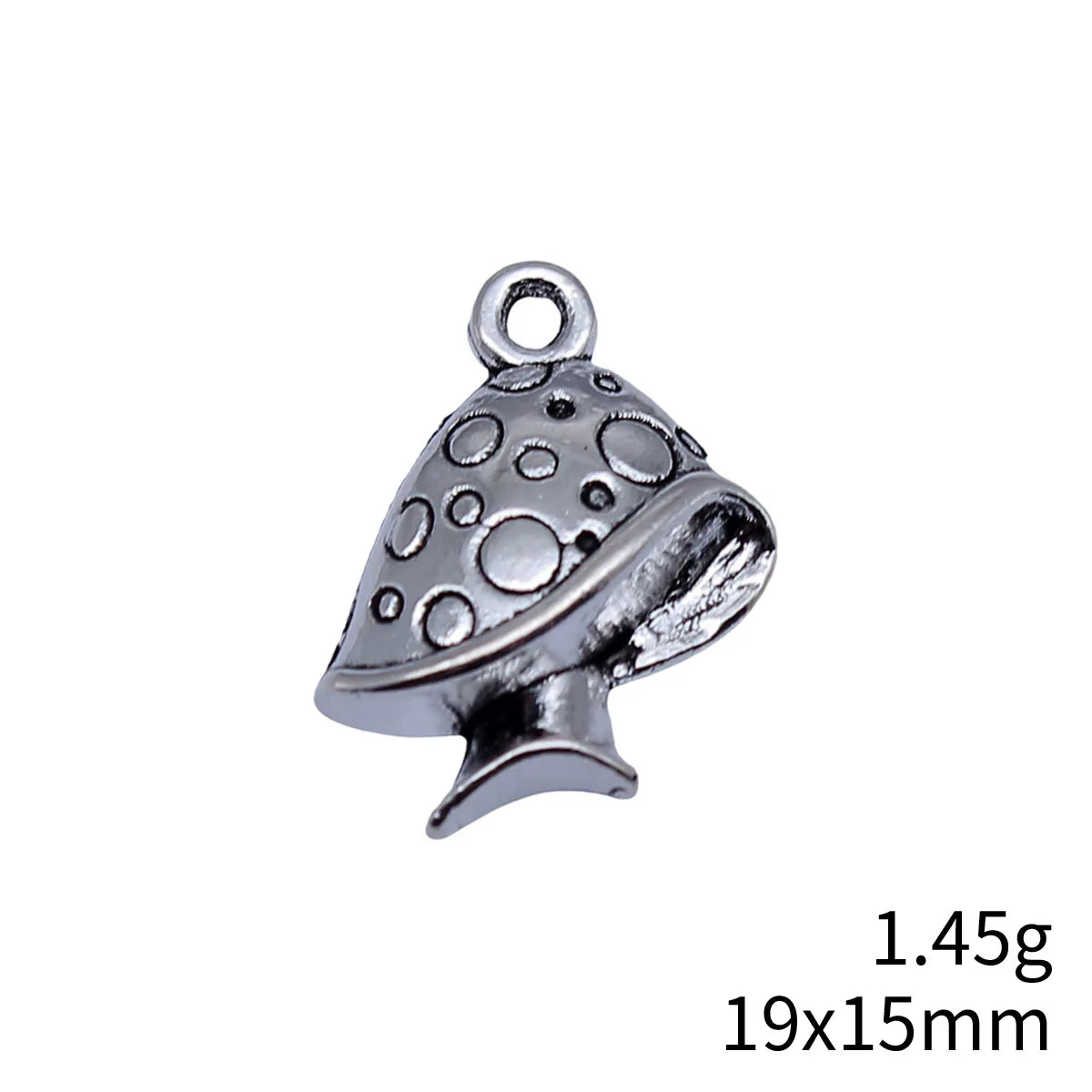 19x15mm 1.45g Antique Silver Zinc Alloy Mushroom Charm Pendant for Necklace Bracelet Making