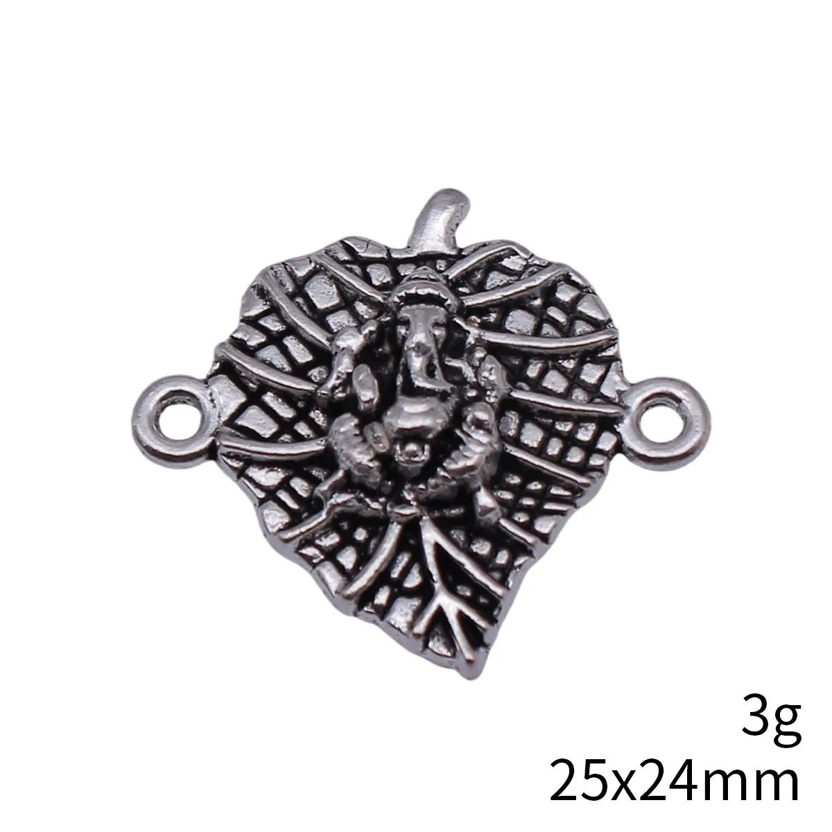 25x24mm 3g Multicolor Zinc Alloy Indian Elephant God Leaf Connector Charm for DIY Jewelry Making