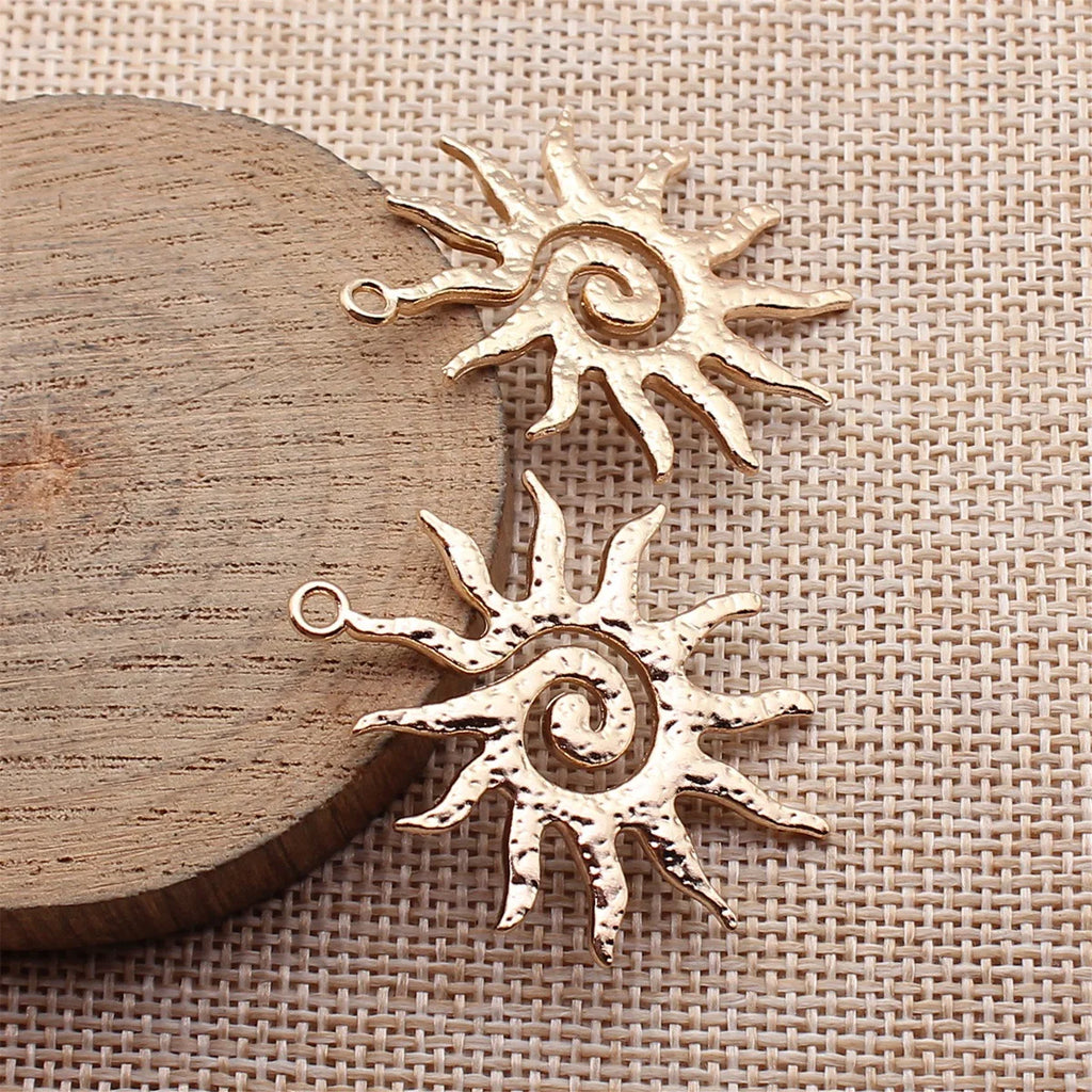 40x33mm 4.5g Multi Color Zinc Alloy Swirl Sun Charm Pendant for DIY Necklace Bracelet Making