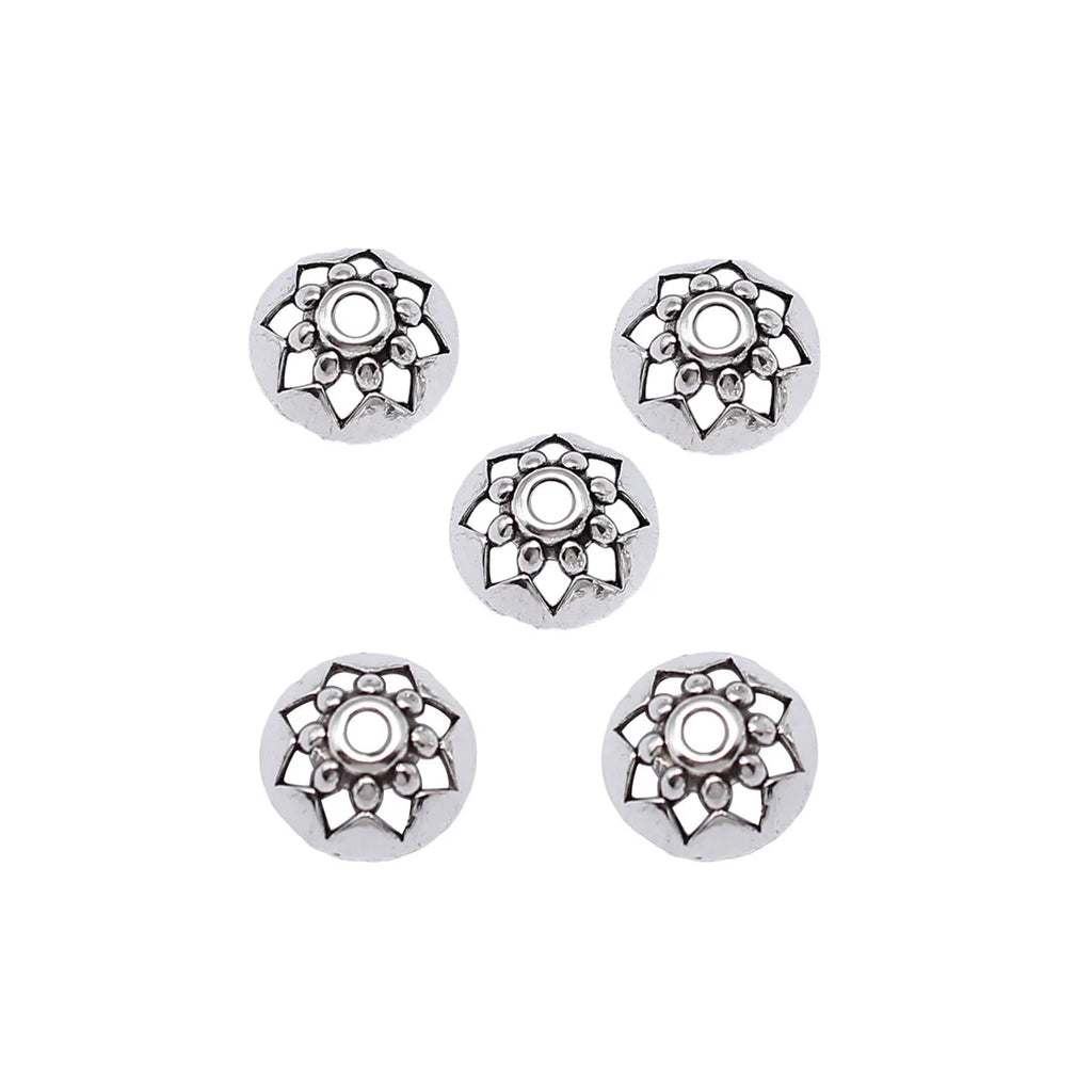 13x13x6mm 0.8g Antique Silver Zinc Alloy Floral Bead Caps for DIY Jewelry Making Accessories