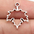 24x19mm 0.85g Antique Silver Zinc Alloy Hollow Leaf Charm Pendant for DIY Necklace Earring Making