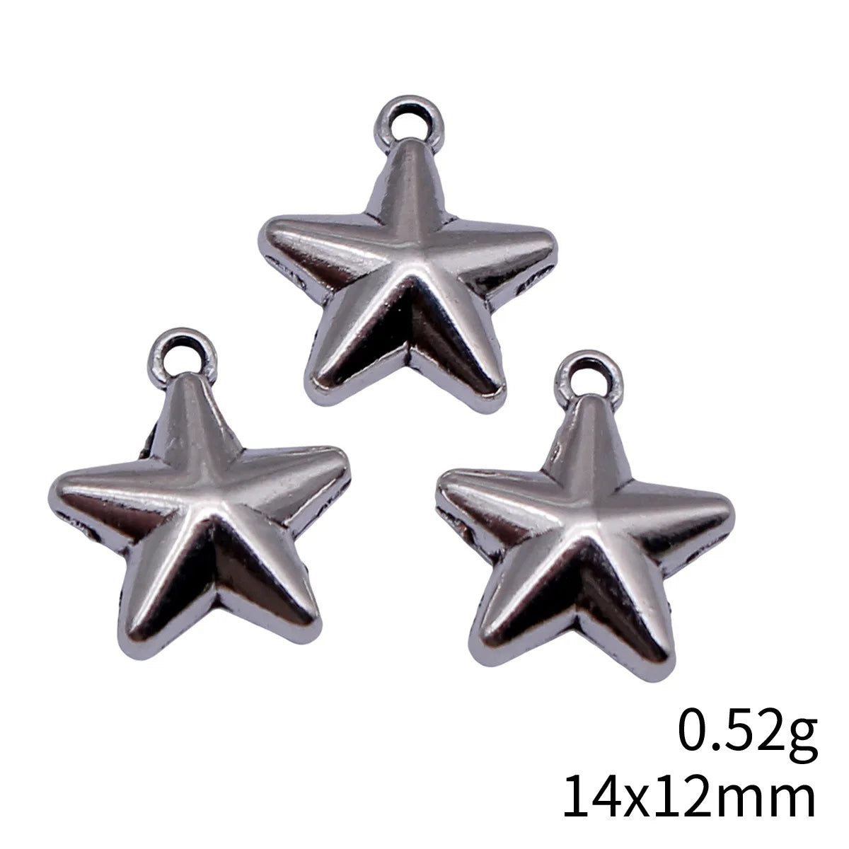 14x12mm 0.52g Antique Silver Zinc Alloy Star Charm Pendant for DIY Necklace Bracelet Jewelry Making