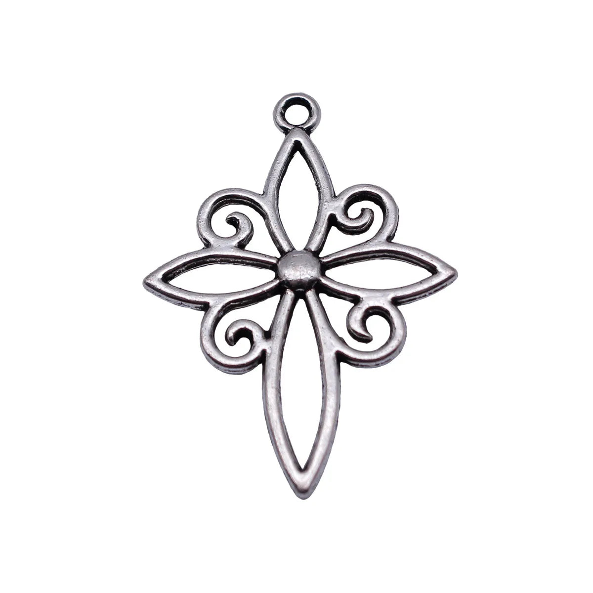 41x30mm 3.2g Antique Silver Zinc Alloy Hollow Cross Star Celtic Knot Charm Pendant for DIY Jewelry Making