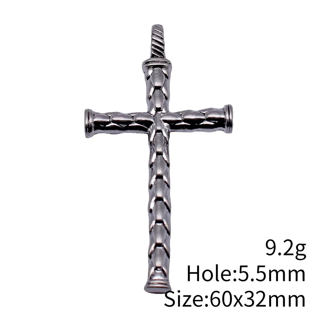 60x32mm 9.2g Multicolor Zinc Alloy Scale Texture Cross Charm Pendant for DIY Necklace Jewelry Making