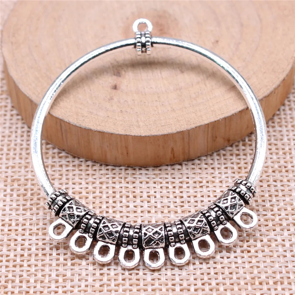 55x47mm 8.1g Multicolor Zinc Alloy Earring Connector Charm for DIY Statement Earrings Jewelry Making
