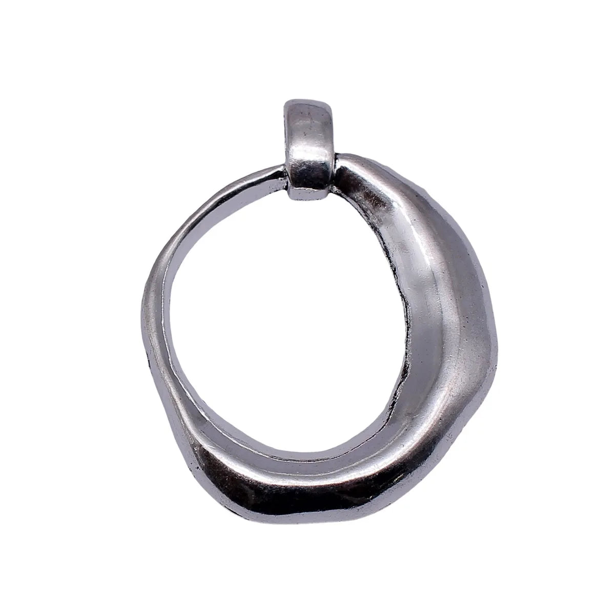69x54mm 17g Antique silver zinc alloy irregular geometric hammered hollow charm pendant for jewelry making