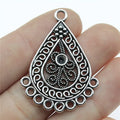 41x31mm 4.3g Antique Silver Zinc Alloy Teardrop Earring Connector Charm for DIY Earring Making