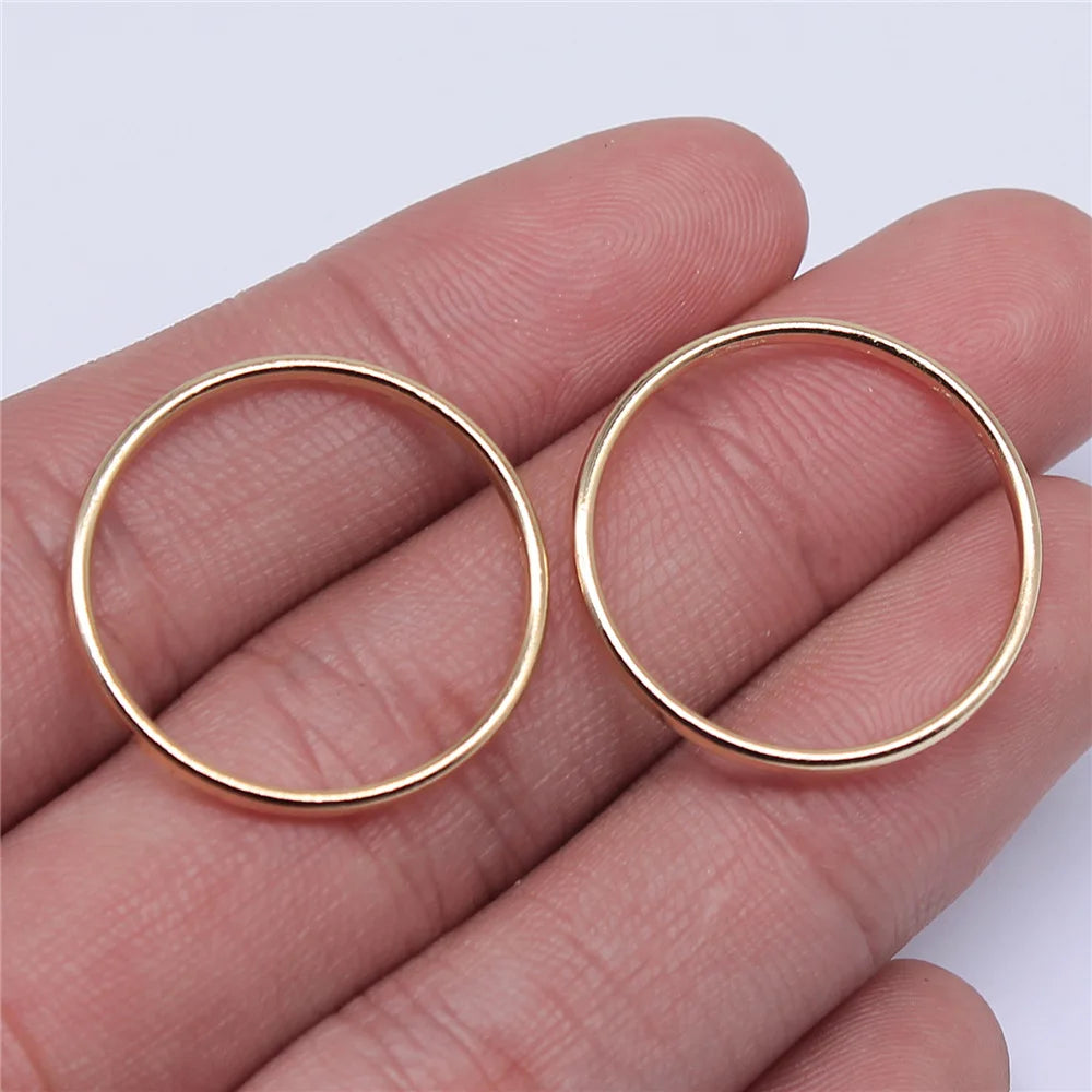 25x25mm 1g KC Gold Plated Zinc Alloy Round Ring Charm Pendant for DIY Necklace Jewelry Making
