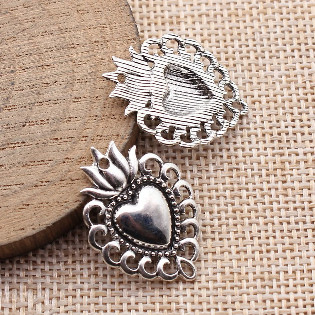 29x21mm 1.9g Multicolor Zinc Alloy Gothic Heart Charm Pendant for DIY Necklace Bracelet Jewelry Making