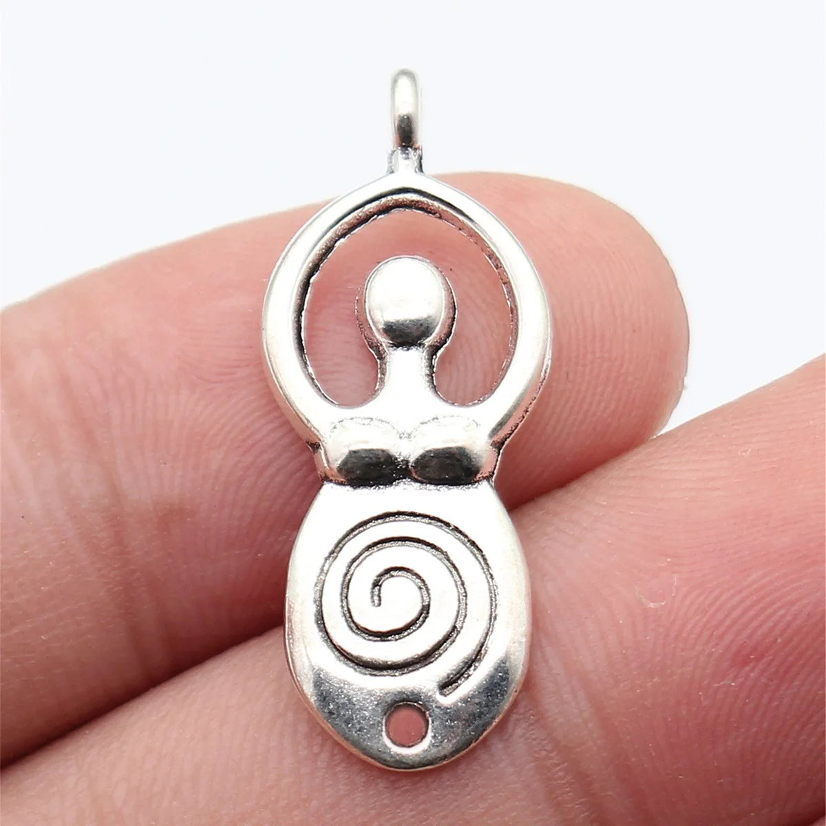 31x12mm 1.9g Antique Silver Zinc Alloy Spiral Fertility Goddess Charm Pendant for DIY Jewelry