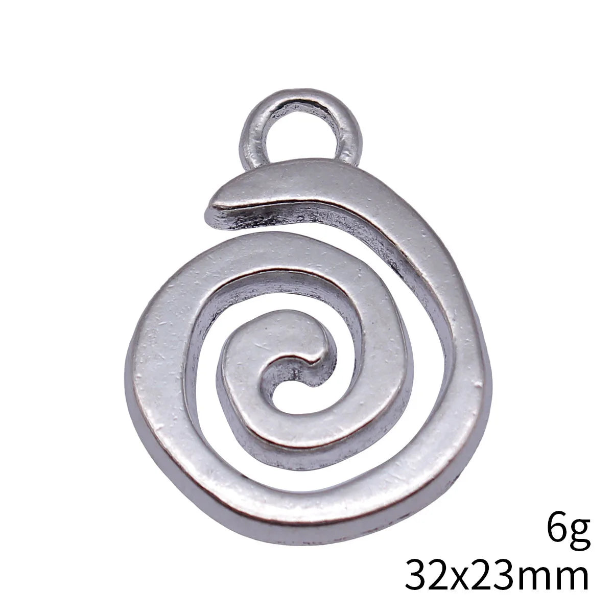 32x23mm 6g Antique Silver Zinc Alloy Swirl Charm Pendant for DIY Necklace Bracelet Making