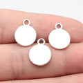 15x12mm 0.98g Antique Silver Zinc Alloy Smooth Round Disc Tag Charm Pendant for DIY Jewelry Making