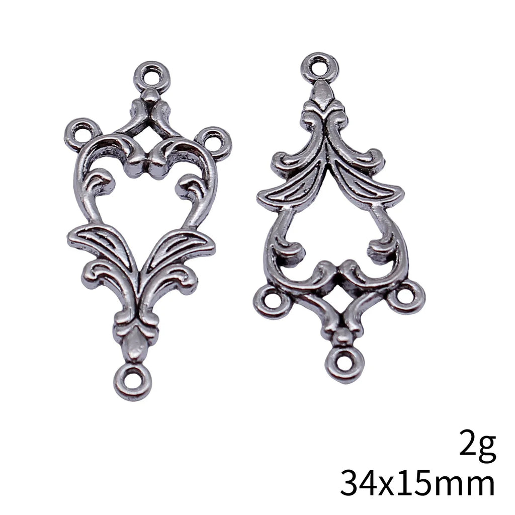 34x15mm 2g Multicolor Zinc Alloy Earring Connector Charms for DIY Earrings and Jewelry Making