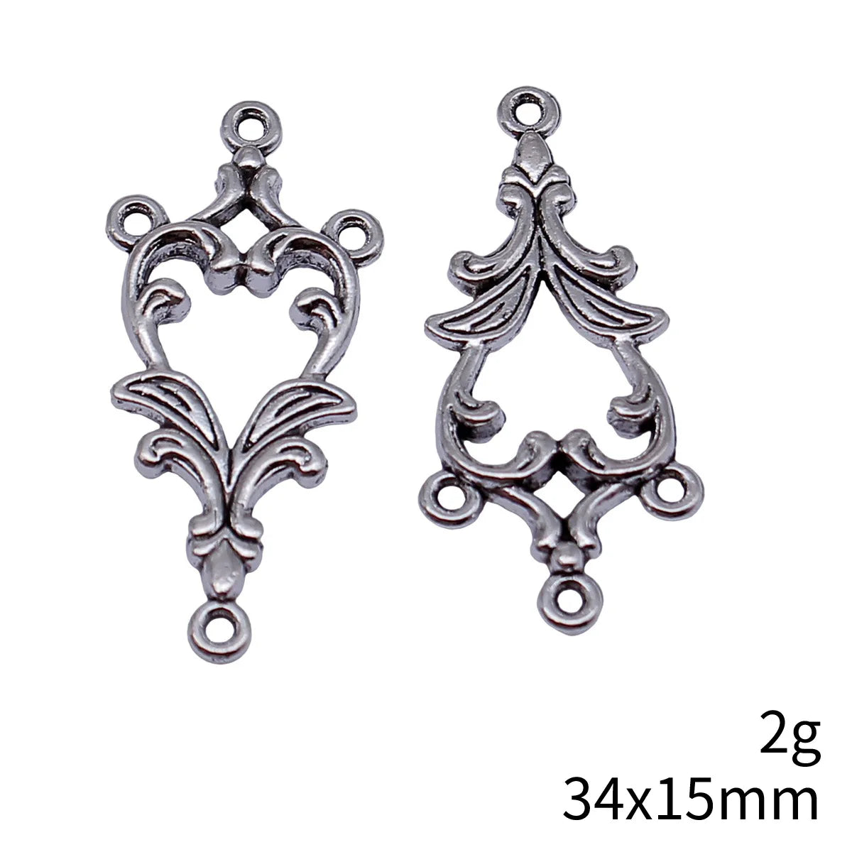 34x15mm 2g Multicolor Zinc Alloy Earring Connector Charms for DIY Earrings and Jewelry Making
