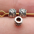 4.8x4.8x4.3mm 0.24g Antique Silver Zinc Alloy Vine Texture Spacer Beads for DIY Bracelet and Necklace Making