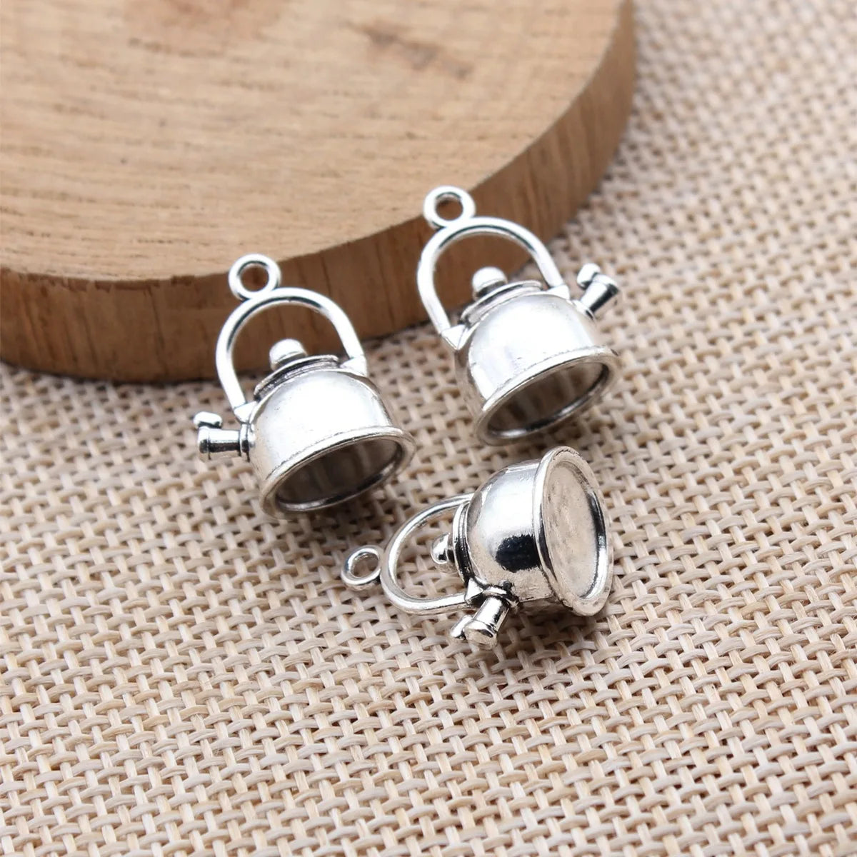 18x14x12mm 4.1g Antique Silver Zinc Alloy 3D Kettle Charm Pendant for DIY Necklace Bracelet Making