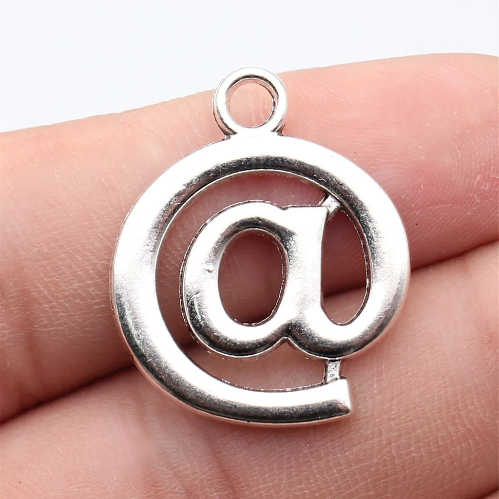 29x24mm 3.6g Antique Silver Zinc Alloy At Symbol Charm Pendant for DIY Necklace Bracelet Making