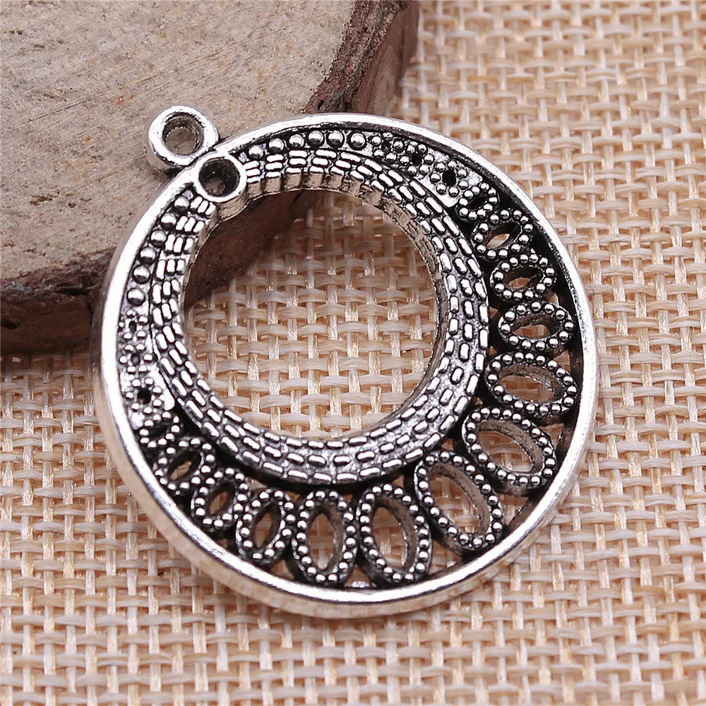 36x33mm 5.8g Multicolor Zinc Alloy Round Earring Charms for DIY Earrings Jewelry Making