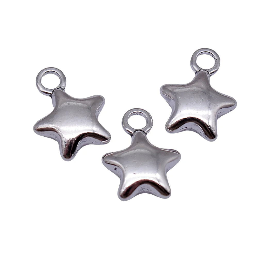 15x12mm 1.6g Antique Silver Zinc Alloy Star Charm Pendant for DIY Necklace Bracelet Jewelry Making