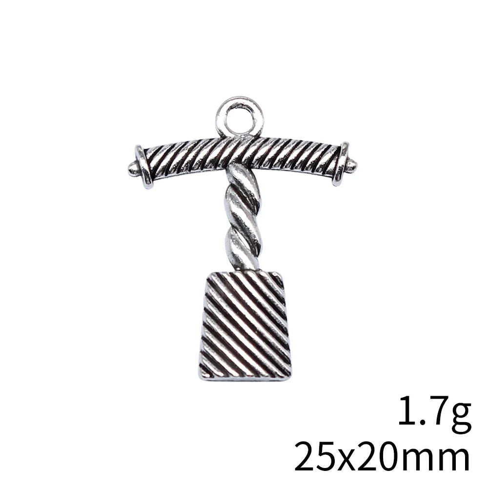 25x20mm 1.7g Antique Silver Zinc Alloy Bottle Opener Charm Pendant for DIY Necklace Bracelet Making