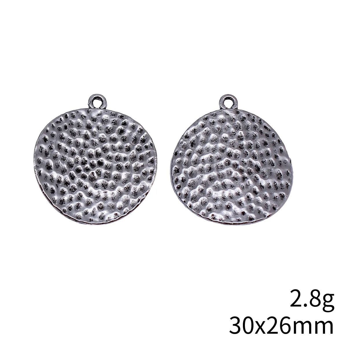 30x26mm 2.8g Multicolor Zinc Alloy Hammered Twisted Round Disc Charm Pendant for DIY Jewelry Making