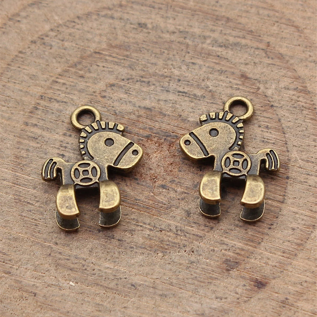 15x11x4.2mm 0.65g Multicolor Zinc Alloy Horse Money Charm Pendant for Necklace Bracelet DIY Jewelry