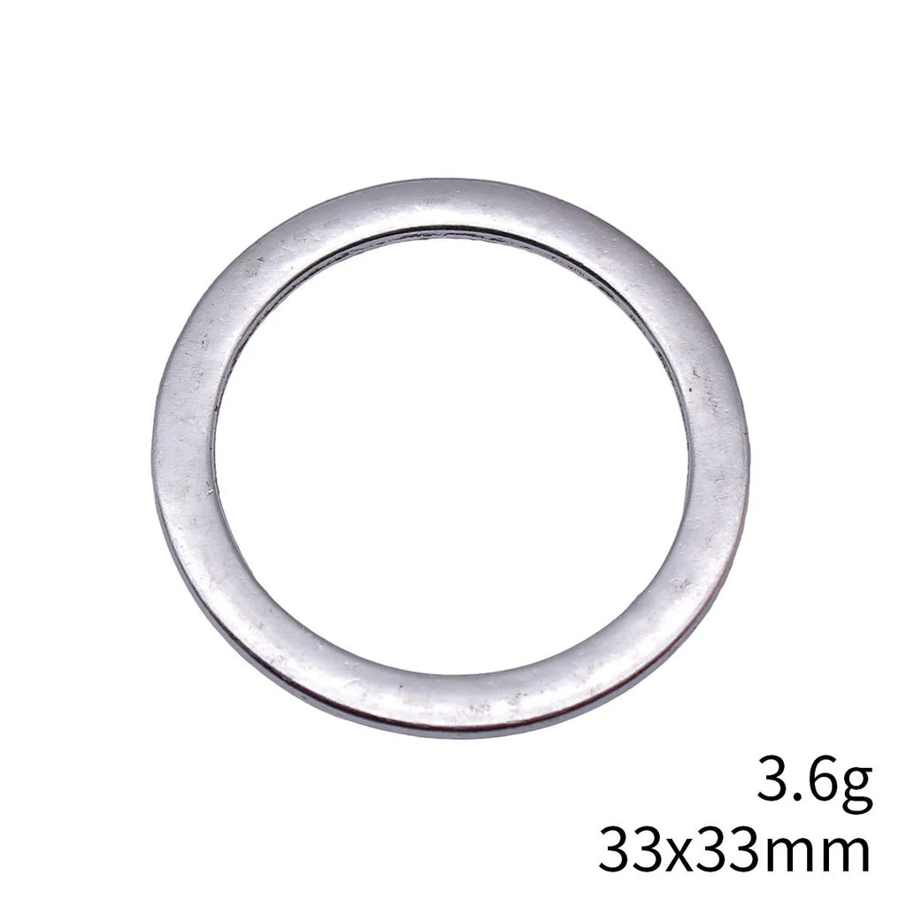 33x33mm 3.6g Multicolor Zinc Alloy Round Ring Connector Charm for DIY Necklace Bracelet Making