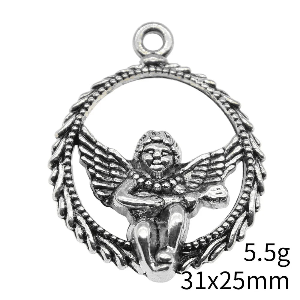31x25mm 5.5g Multicolor Zinc Alloy Music Angel Charm Pendant for DIY Necklace Bracelet Making